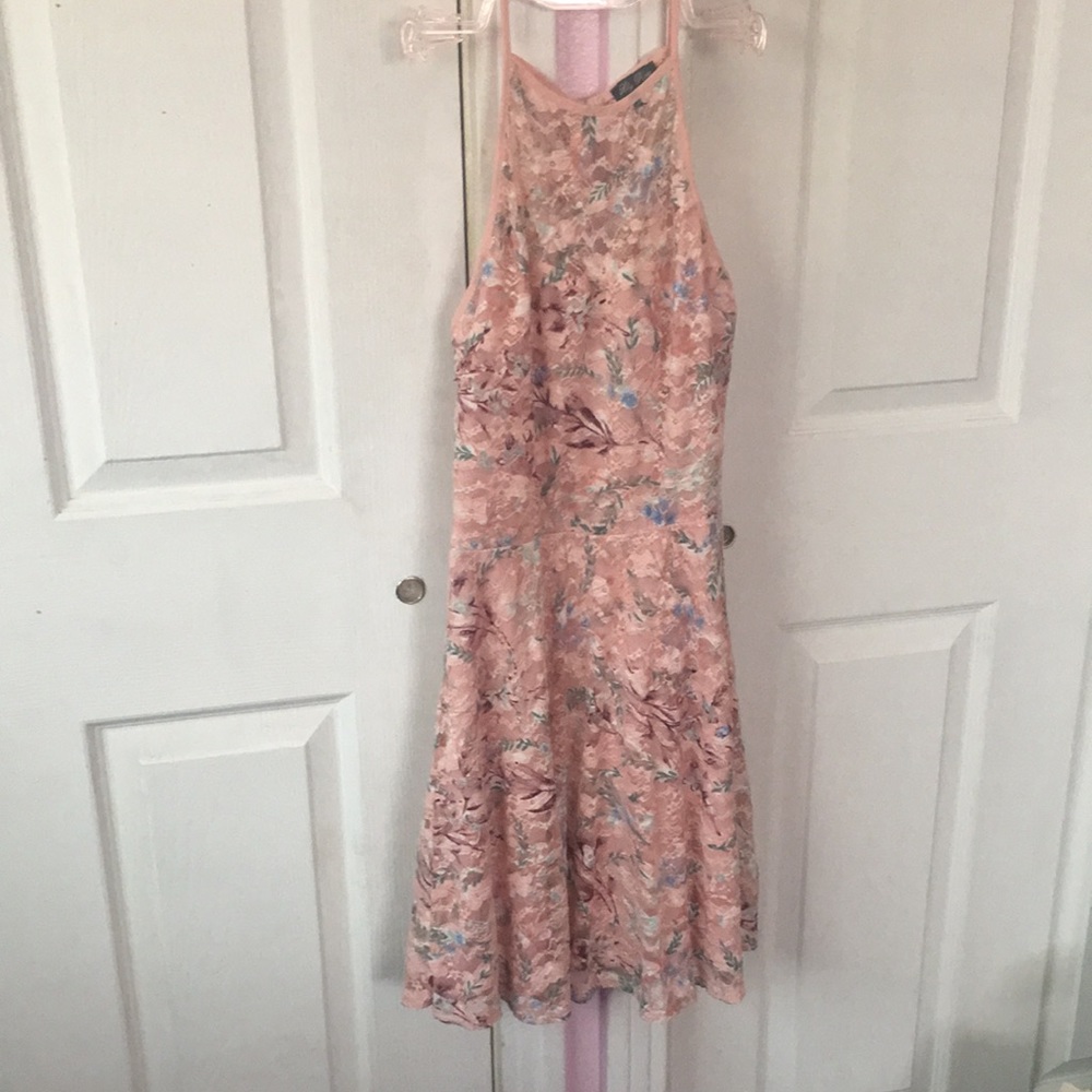 Pink dress with flowers